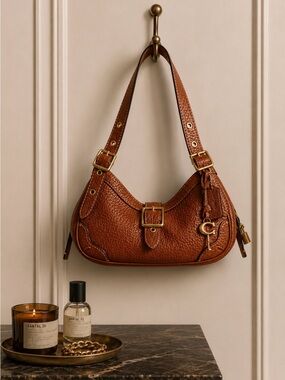COACH Drifter shoulder bag 31 in amber brass and brown. NWT.